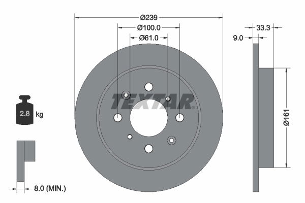 Bremsscheibe Hinterachse Textar 92204000 Bremsscheibe Hinterachse Textar 92204000 von Textar