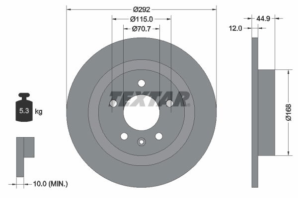 Bremsscheibe Hinterachse Textar 92205703 Bremsscheibe Hinterachse Textar 92205703 von Textar