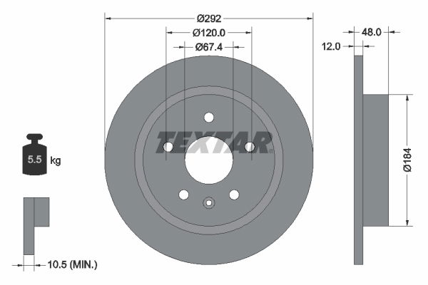Bremsscheibe Hinterachse Textar 92222903 Bremsscheibe Hinterachse Textar 92222903 von Textar