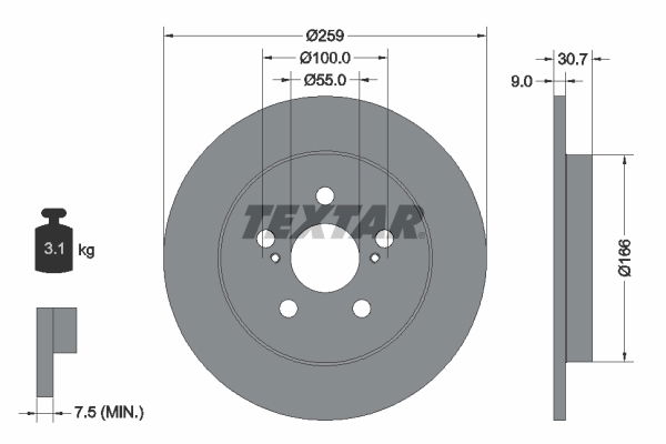 Bremsscheibe Hinterachse Textar 92224003 Bremsscheibe Hinterachse Textar 92224003 von Textar