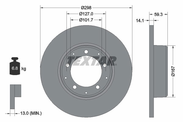 Bremsscheibe Hinterachse Textar 92230503 von Textar