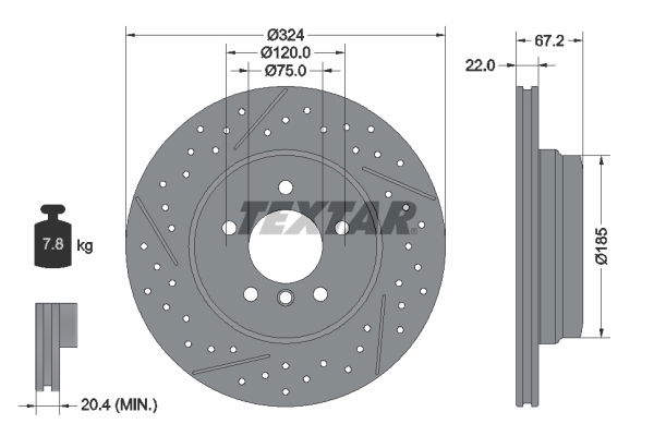 Bremsscheibe Hinterachse Textar 92231203 von Textar