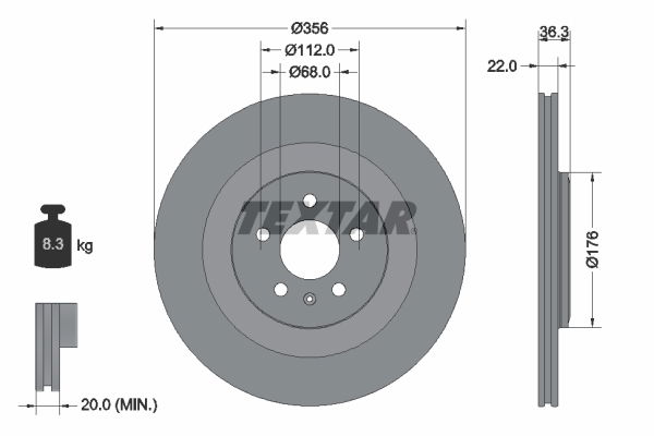 Bremsscheibe Hinterachse Textar 92241803 Bremsscheibe Hinterachse Textar 92241803 von Textar