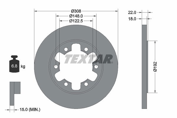 Bremsscheibe Hinterachse Textar 92275803 Bremsscheibe Hinterachse Textar 92275803 von Textar