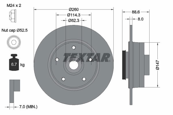 Bremsscheibe Hinterachse Textar 92291003 von Textar
