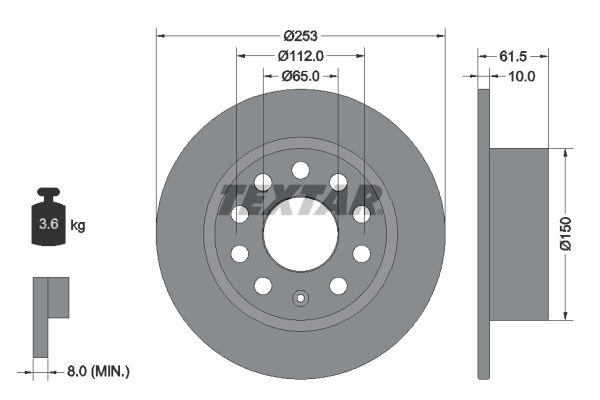 Bremsscheibe Hinterachse Textar 92306603 Bremsscheibe Hinterachse Textar 92306603 von Textar