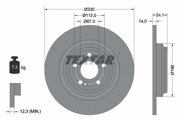Bremsscheibe Hinterachse Textar 92306905 von Textar