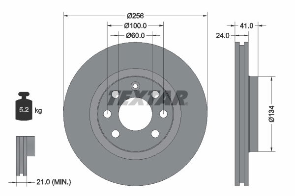 Bremsscheibe Vorderachse Textar 92039203 von Textar