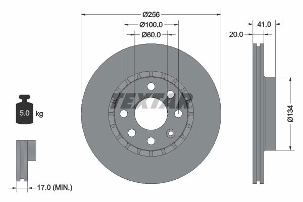 Bremsscheibe Vorderachse Textar 92056503 von Textar