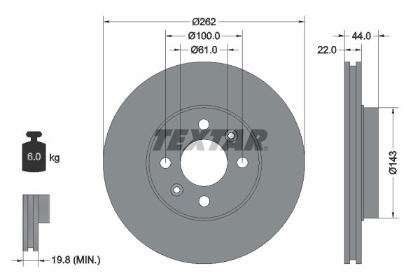 Bremsscheibe Vorderachse Textar 92064803 Bremsscheibe Vorderachse Textar 92064803 von Textar