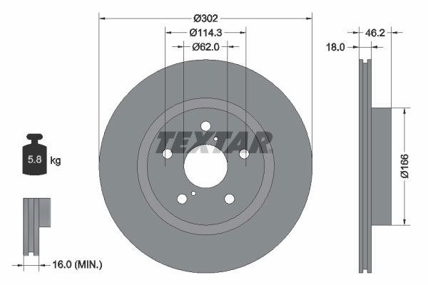 Bremsscheibe Vorderachse Textar 92093500 von Textar