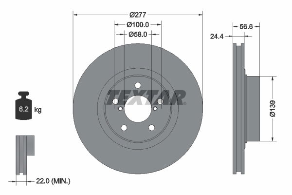 Bremsscheibe Vorderachse Textar 92094603 Bremsscheibe Vorderachse Textar 92094603 von Textar
