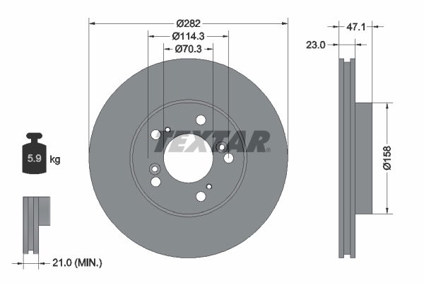 Bremsscheibe Vorderachse Textar 92101000 von Textar
