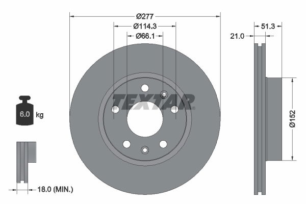 Bremsscheibe Vorderachse Textar 92115703 von Textar