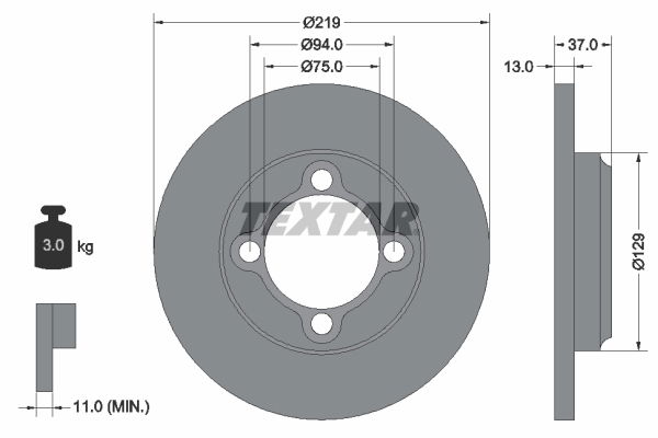 Bremsscheibe Vorderachse Textar 92116900 Bremsscheibe Vorderachse Textar 92116900 von Textar