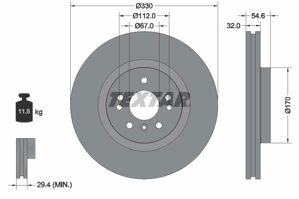Bremsscheibe Vorderachse Textar 92150605 von Textar