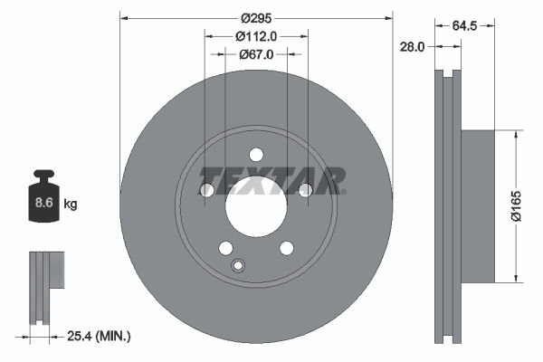Bremsscheibe Vorderachse Textar 92163205 Bremsscheibe Vorderachse Textar 92163205 von Textar