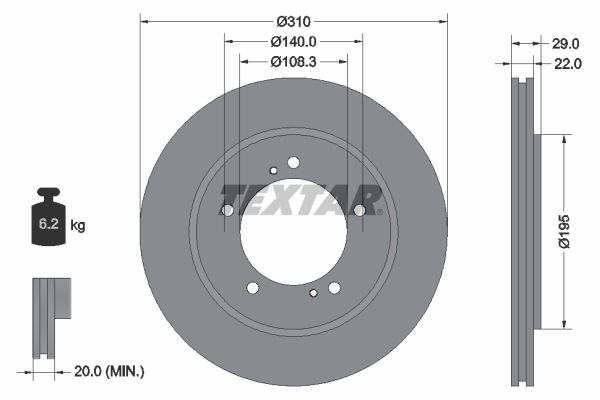 Bremsscheibe Vorderachse Textar 92170503 von Textar
