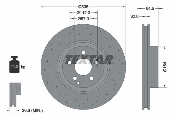 Bremsscheibe Vorderachse Textar 92171905 von Textar