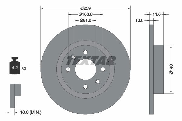 Bremsscheibe Vorderachse Textar 92175103 Bremsscheibe Vorderachse Textar 92175103 von Textar