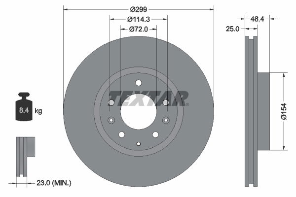Bremsscheibe Vorderachse Textar 92180703 von Textar