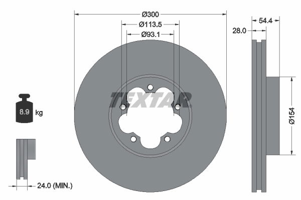Bremsscheibe Vorderachse Textar 92231500 von Textar