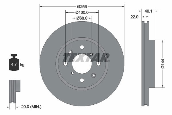 Bremsscheibe Vorderachse Textar 92232803 von Textar