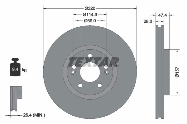 Bremsscheibe Vorderachse Textar 92237805 Bremsscheibe Vorderachse Textar 92237805 von Textar