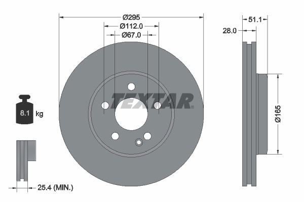 Bremsscheibe Vorderachse Textar 92254803 von Textar