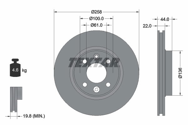 Bremsscheibe Vorderachse Textar 92255203 Bremsscheibe Vorderachse Textar 92255203 von Textar