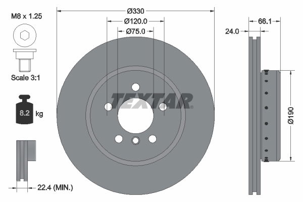 Bremsscheibe Vorderachse Textar 92265825 Bremsscheibe Vorderachse Textar 92265825 von Textar
