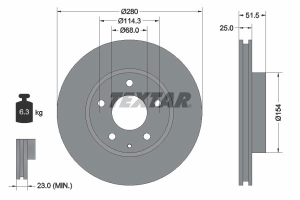 Bremsscheibe Vorderachse Textar 92267503 von Textar
