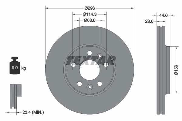 Bremsscheibe Vorderachse Textar 92268803 Bremsscheibe Vorderachse Textar 92268803 von Textar