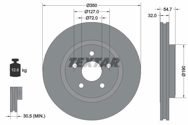 Bremsscheibe Vorderachse Textar 92272205 von Textar