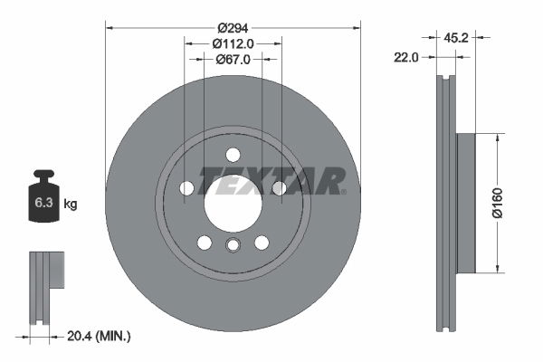 Bremsscheibe Vorderachse Textar 92273105 Bremsscheibe Vorderachse Textar 92273105 von Textar
