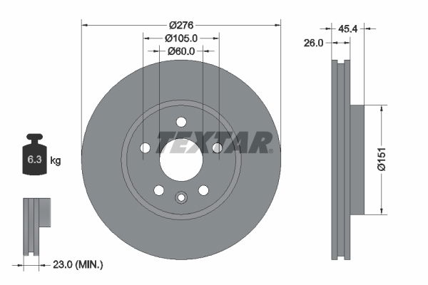 Bremsscheibe Vorderachse Textar 92277103 Bremsscheibe Vorderachse Textar 92277103 von Textar