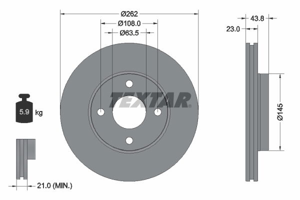 Bremsscheibe Vorderachse Textar 92292703 Bremsscheibe Vorderachse Textar 92292703 von Textar