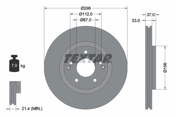 Bremsscheibe Vorderachse Textar 92324903 Bremsscheibe Vorderachse Textar 92324903 von Textar