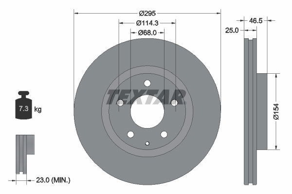 Bremsscheibe Vorderachse Textar 92326203 von Textar