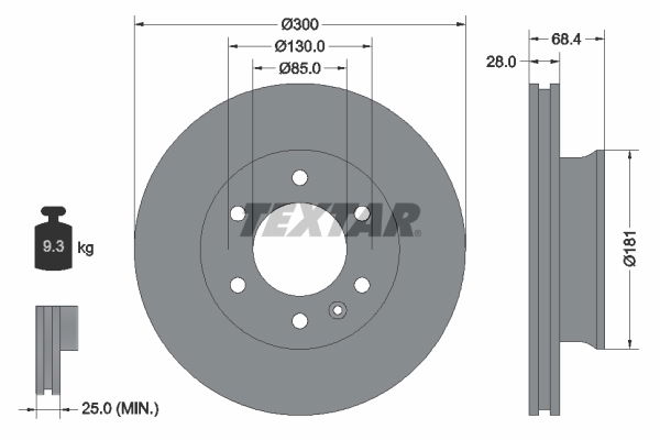 Bremsscheibe Vorderachse Textar 93143203 Bremsscheibe Vorderachse Textar 93143203 von Textar