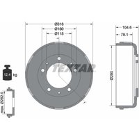 Bremstrommel TEXTAR 94024600 von Textar