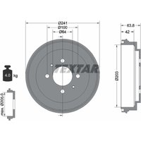 Bremstrommel TEXTAR 94026100 von Textar