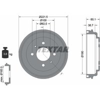 Bremstrommel TEXTAR 94037600 von Textar