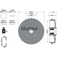 Bremstrommel TEXTAR 94041500 von Textar
