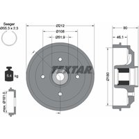 Bremstrommel TEXTAR 94041800 von Textar