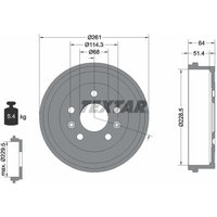 Bremstrommel TEXTAR 94045500 von Textar