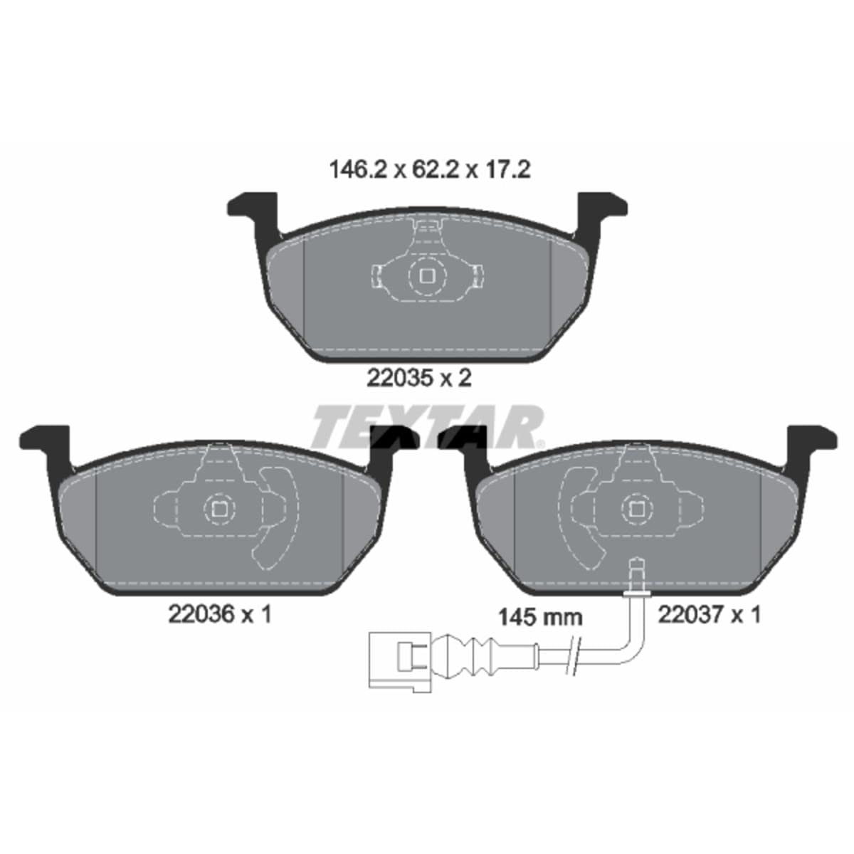Textar Original Bremsbelagsatz, Scheibenbremse Vorderachse, 2203501 Textar Original Bremsbelagsatz, Scheibenbremse Vorderachse, 2203501 von Textar