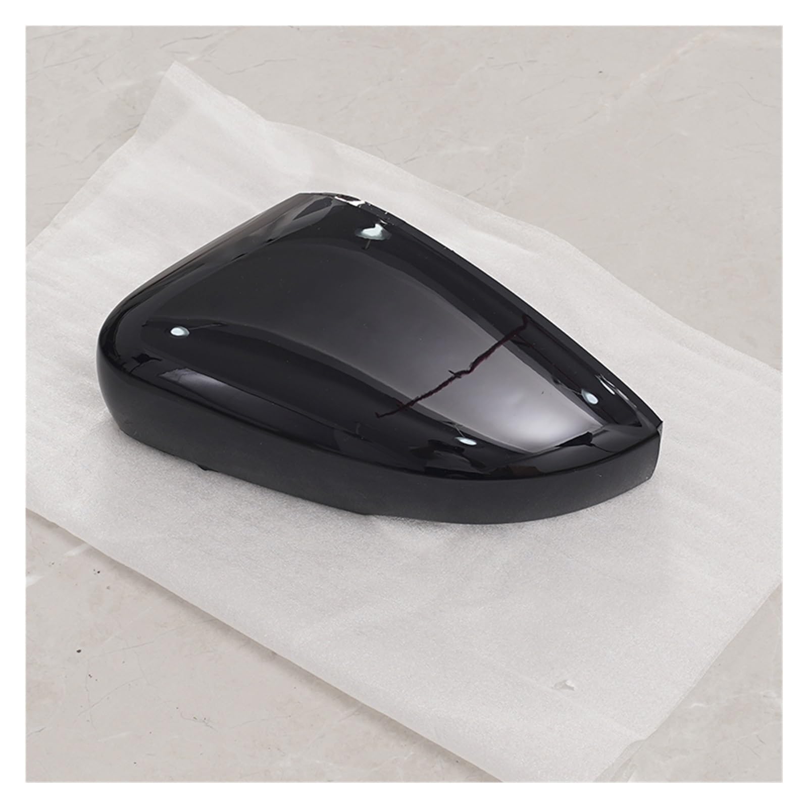 Auto Rückspiegel Kappe Für VW Für Polo MK5 6R 6C Seite Rückspiegel Abdeckung Ersatz Shell Trim Schwarz Rot Seite Spiegel Kappen Zubehör Rückspiegel Abdeckung(Glass Black left) von Tfkkaw
