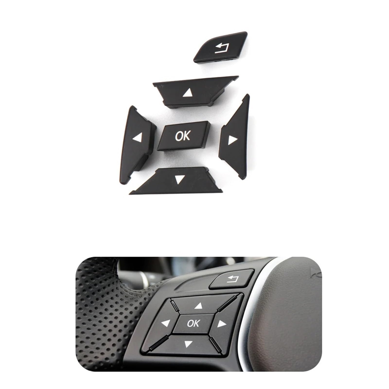 Lenkradtastenschalter Für Benz CEA Für GLK Klasse W204 X204 W212 W156 W246 W207 W117 W218 Auto Lenkrad Schalter Multifunktions Taste Lenkrad-Bedientaste(Black Left) von Tfkkaw