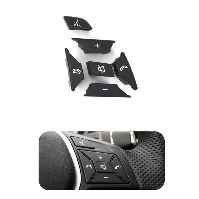 Lenkradtastenschalter Für Benz CEA Für GLK Klasse W204 X204 W212 W156 W246 W207 W117 W218 Auto Lenkrad Schalter Multifunktions Taste Lenkrad-Bedientaste(Black Right) von Tfkkaw